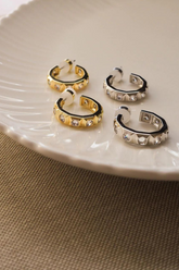 LUV AJ Mini Pyramid Stud Hoops