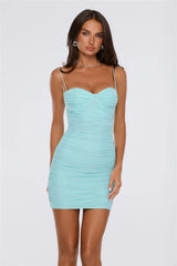 Enchanted Embrace Mini Dress Aqua