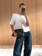 Essie Short Sleeve Button Down Top - Stone