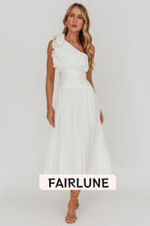 Antheia One-Shoulder Maxi Dress White