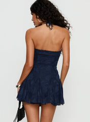 Delamere Mini Dress Navy Burnout