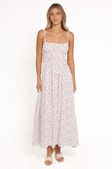 Brittany Maxi Dress - Red Floral