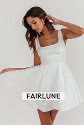 Belle Enchante Jacquard Mini Dress White