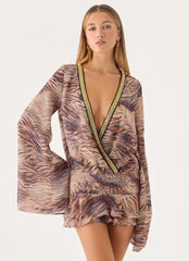 Elisana Mini Dress - Golden Tiger