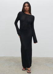 Adeline Knit Midaxi Dress - Black