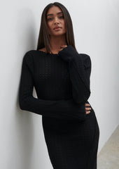 Adeline Knit Midaxi Dress - Black