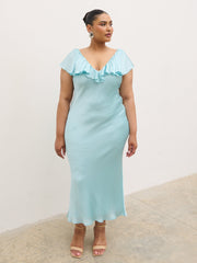 Adina Midaxi Dress Curve - Seaspray Blue