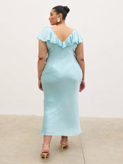 Adina Midaxi Dress Curve - Seaspray Blue