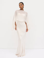 Alaia Organza Cape - Champagne
