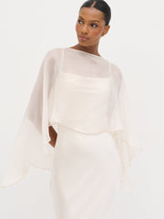 Alaia Organza Cape - Champagne