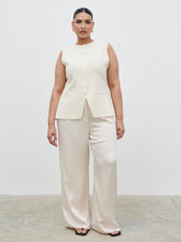Alba Knit Longline Waistcoat Curve - Cream
