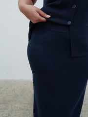 Alba Knit Maxi Skirt Curve - Navy