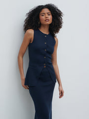 Alba Knit Waistcoat - Navy