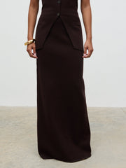 Alba Knit Maxi Skirt - Chocolate