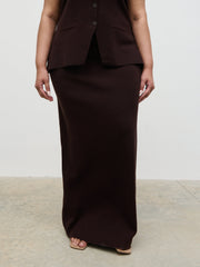 Alba Knit Maxi Skirt Curve - Chocolate