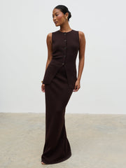 Alba Knit Maxi Skirt - Chocolate