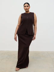 Alba Knit Maxi Skirt Curve - Chocolate