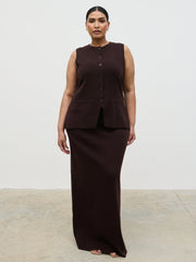 Alba Knit Waistcoat Curve - Chocolate