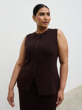 Alba Knit Waistcoat Curve - Chocolate