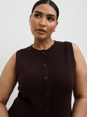 Alba Knit Waistcoat Curve - Chocolate
