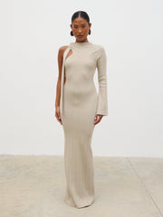 Allegra Sparkle Knit Maxi Dress - Champagne Sparkle
