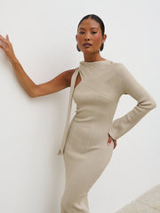 Allegra Sparkle Knit Maxi Dress - Champagne Sparkle