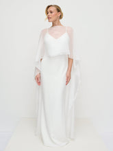 Almada Draped Organza Cape - Ivory