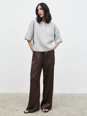 Amari Fluffy Knit Top - Grey Marl