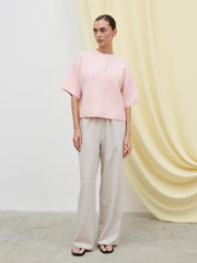 Amari Fluffy Knit Top - Pink