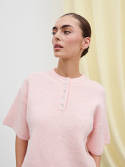 Amari Fluffy Knit Top - Pink