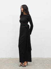 Ambrose Lace Cut Out Maxi Dress - Black