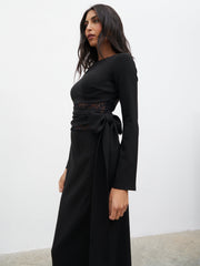 Ambrose Lace Cut Out Maxi Dress - Black