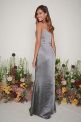 Amelia Maxi Bridesmaid Dress - Matte Slate Grey