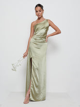 Amelia Ruched Maxi Bridesmaid Dress - Matte Olive