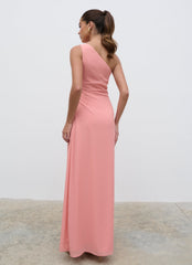 Amelia Ruched Maxi Dress - Apricot Ice