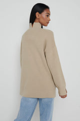 Amory Grown Neck Knit Jumper - Beige