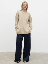 Amory Grown Neck Knit Jumper - Beige