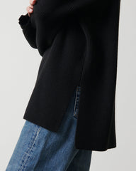 Amory Grown Neck Knit Jumper - Black