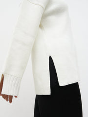Amory Grown Neck Knit Jumper - Cream Marl