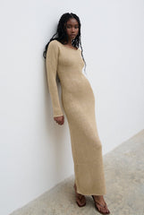 Anastasia Sequin Maxi Knit Dress - Gold