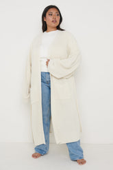 Curve Arden Midi Tie Cardigan - Cream
