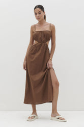 Artie Cut Out Midaxi Dress - Espresso