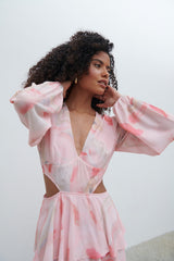 Ashton Cut Out Maxi Dress - Pink Marble Ombre