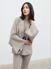 Aurelie Drape Sleeve Knit Jumper - Dark Taupe