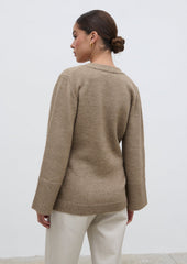 Autumn Knit Cardigan - Dark Beige