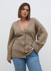 Autumn Knit Cardigan Curve - Dark Beige