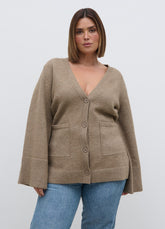 Autumn Knit Cardigan Curve - Dark Beige