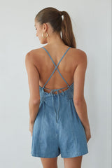 Bea Front Tie Denim Romper