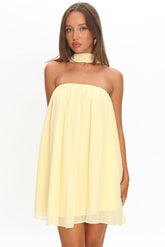 Read The Signs Strapless Mini Dress Butter
