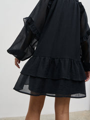 Betsy Long Sleeve Mini Dress - Black